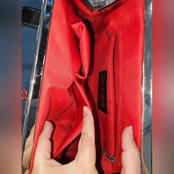 Lux de Ville Lime Green Sparkle Femma Fatale Kiss Lock Purse - Picture 11 of 14